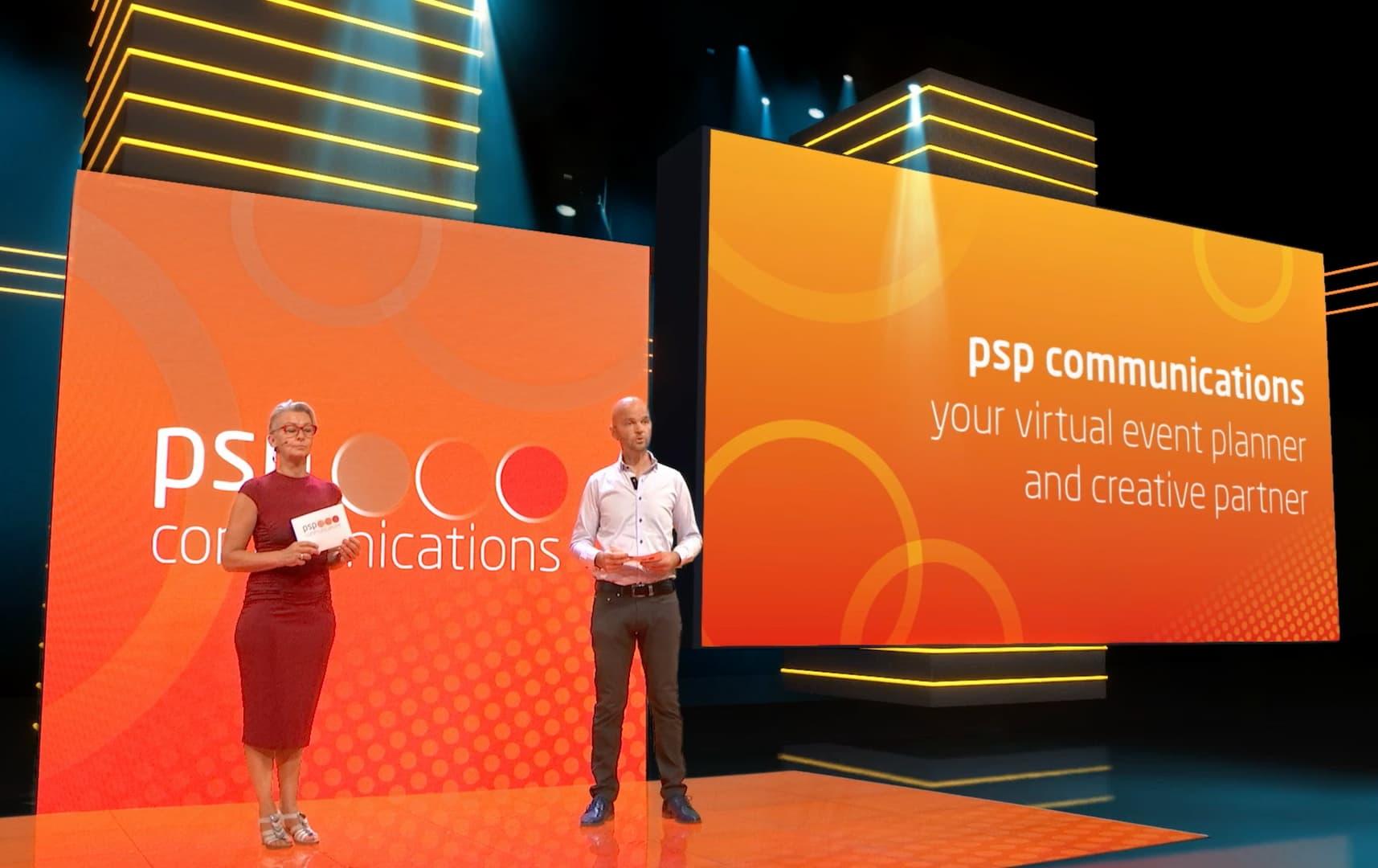 Virtueel event podium psp communications Virtueel event podium psp communications